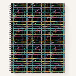 Cuaderno "Brillo paralizado: matriz de goteo de neón"