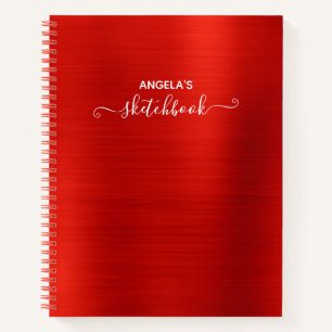 Cuaderno Brillo Rojo Brillante Foil Ombre Boceto