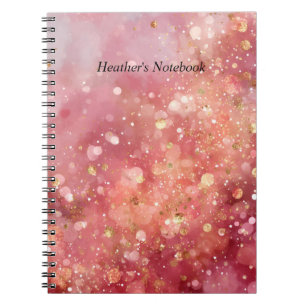 Cuaderno Brillo Rosa y Dorado