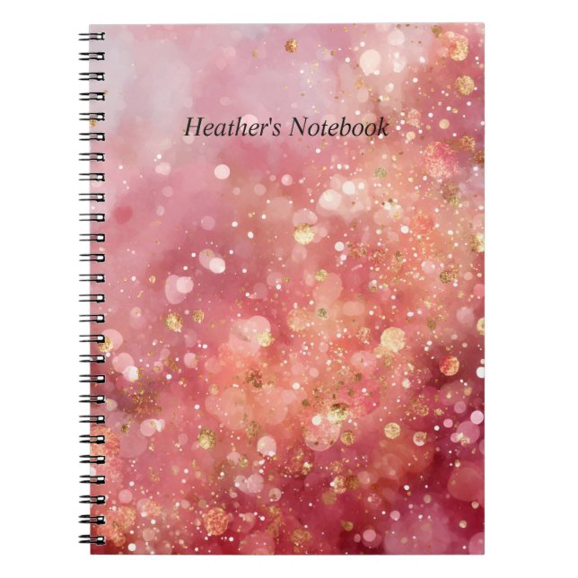 Cuaderno Brillo Rosa y Dorado (Frente)