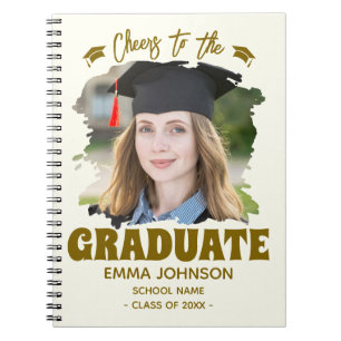 Cuaderno Brindis al graduado con foto personalizada nombre 