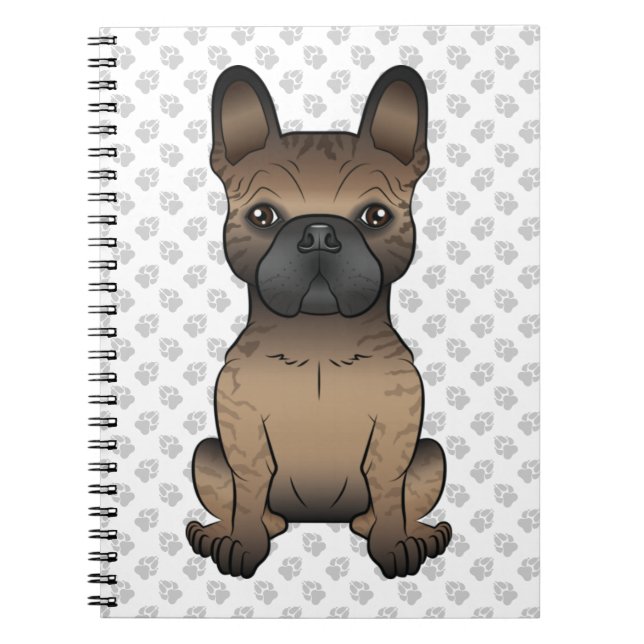 Cuaderno Brindle French Bulldog / Frenchie Perro Lindo & Pa (Frente)