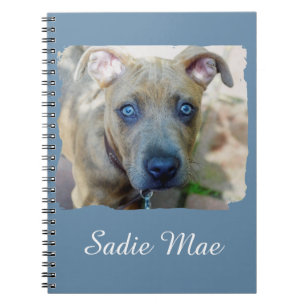Cuaderno Brindle Pit Bull con una foto de Shirley Taylor