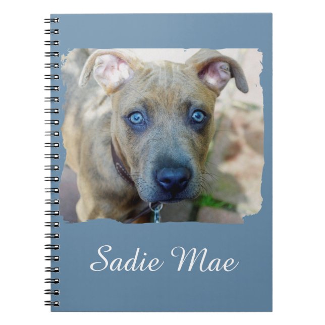 Cuaderno Brindle Pit Bull con una foto de Shirley Taylor (Frente)