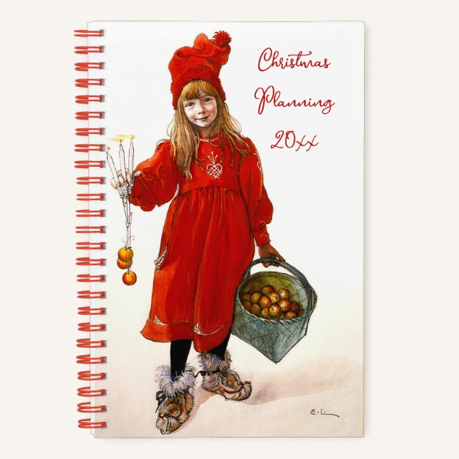 Cuaderno Brita como Navidades de arte de Iduna Carl Larsson (Anverso)