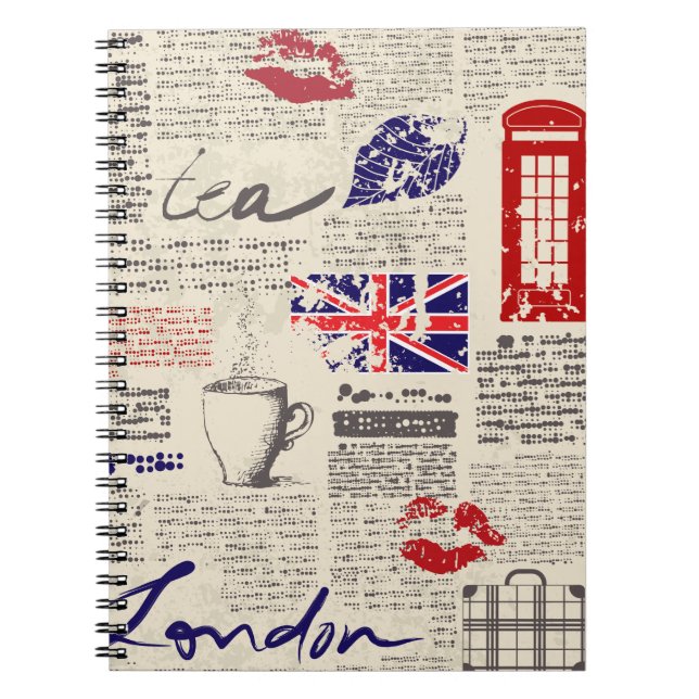 Cuaderno British newspaper pattern (Frente)