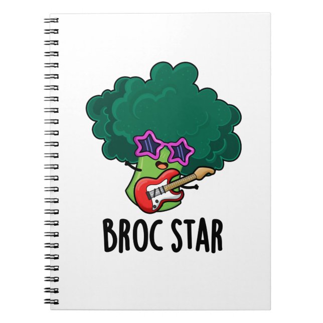 Cuaderno Broc Star divertido broma de brócoli Rock Star  (Frente)
