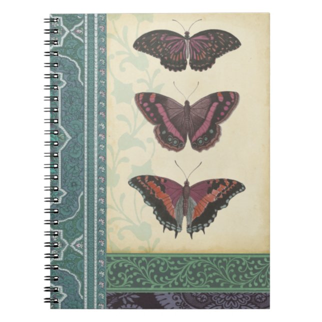 Cuaderno Brocade decorativo de mariposa por Vision Studio (Frente)