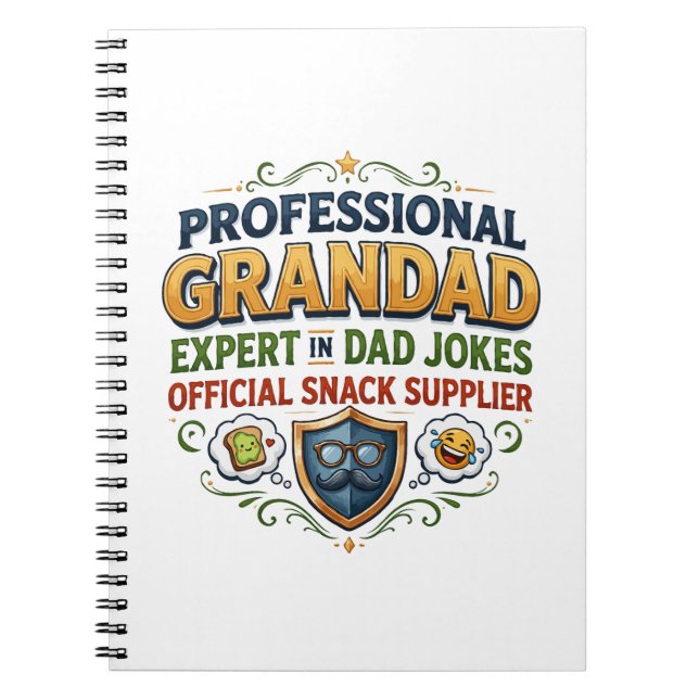 Cuaderno Bromas de Abuelo Profesional y Snacks (Frente)