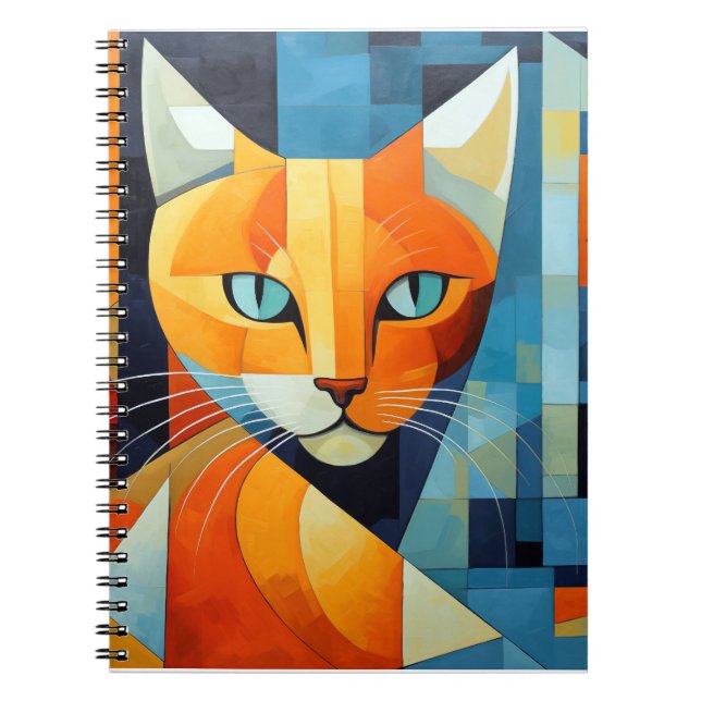 Cuaderno Bromistas abstractos: gato Naranja (Frente)