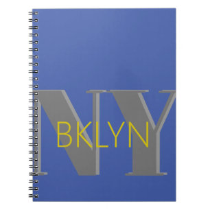 Cuaderno BROOKLYN NY portátil elegante de bklyn gris azul