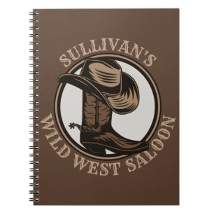 Cuaderno Brotes de Cowboy West Saloon personalizados
