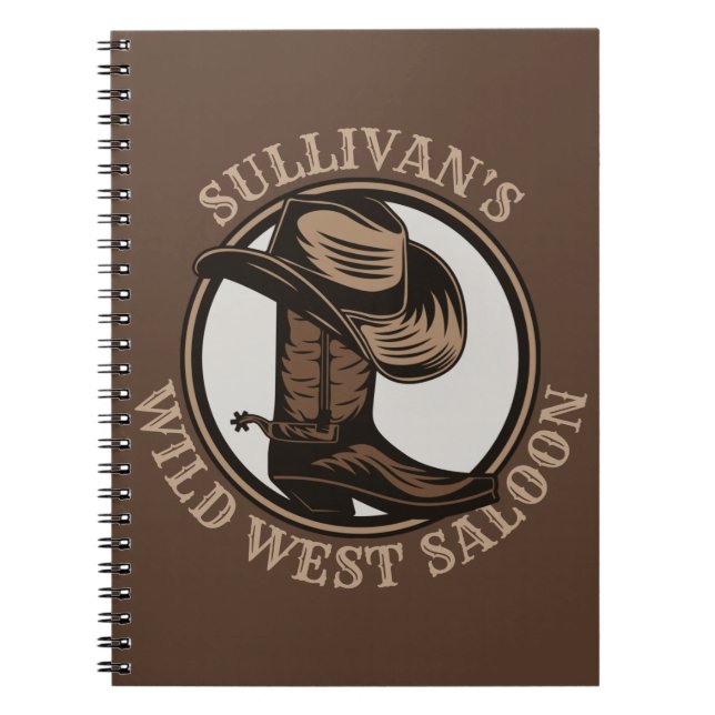 Cuaderno Brotes de Cowboy West Saloon personalizados (Frente)