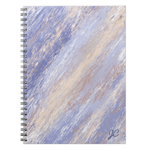 Cuaderno Brotes de pintura azul y beige desordenados