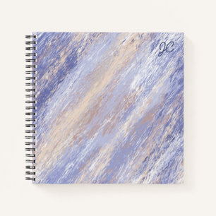 Cuaderno Brotes de pintura azul y beige desordenados