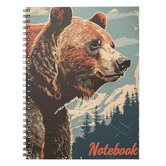Cuaderno Brown Bear Grizzly Vintage (Frente)