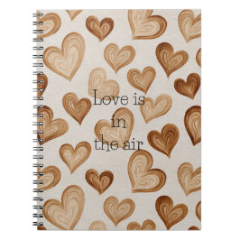 Cuaderno Brown Cream Hearts Stripes