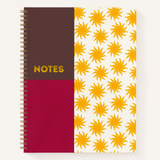 Cuaderno Brown Crimson Gold Sunburst - L