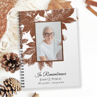 Cuaderno Brown Fall deja libro de invitados en memoria de f