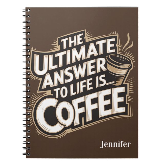 Cuaderno Brown La respuesta definitiva es el café (Frente)