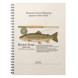 Cuaderno Brown Mountain Stream Fishing Log Photo Notebook