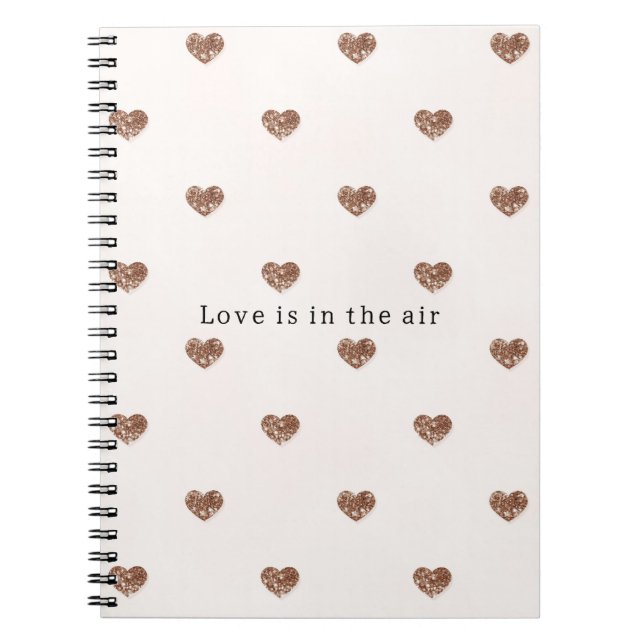 Cuaderno Brown Sugar Blush Pink Glitter Hearts  (Frente)