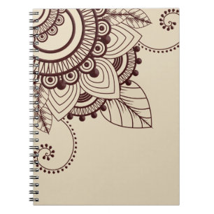 Cuaderno Brown y beige oscuros, alheña, Mehndi, modelo