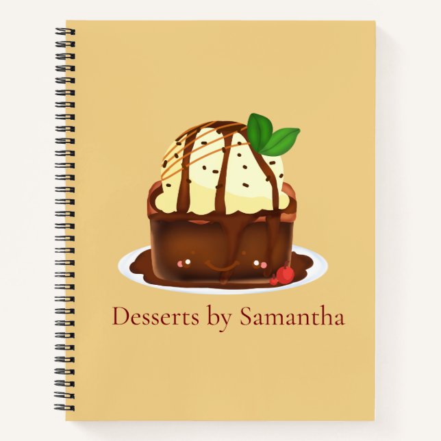 Cuaderno Brownie de chocolate con helado de vainilla (Anverso)