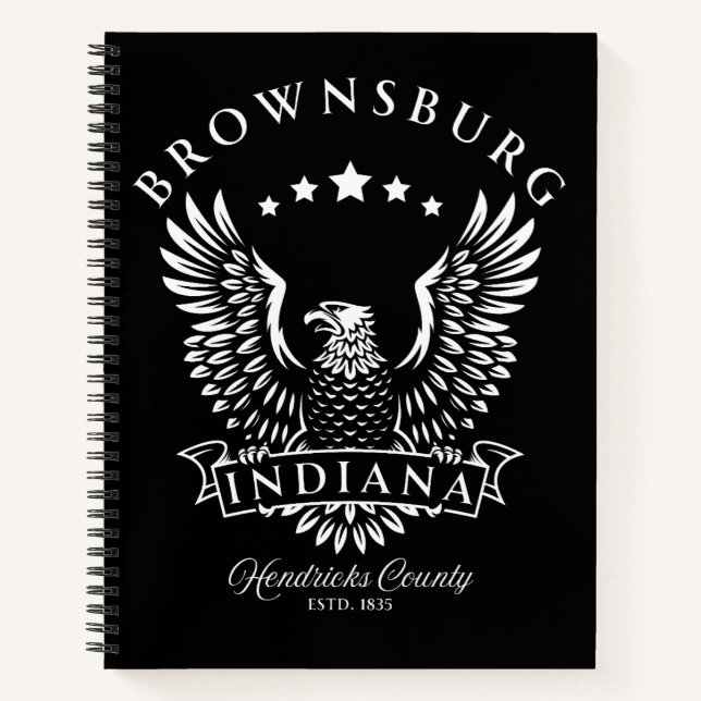 Cuaderno Brownsburg Condado de Hendricks Indiana Águila Vin (Anverso)