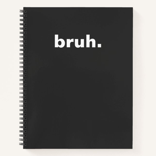 Cuaderno bruh diseño minimalista de una palabra (Anverso)