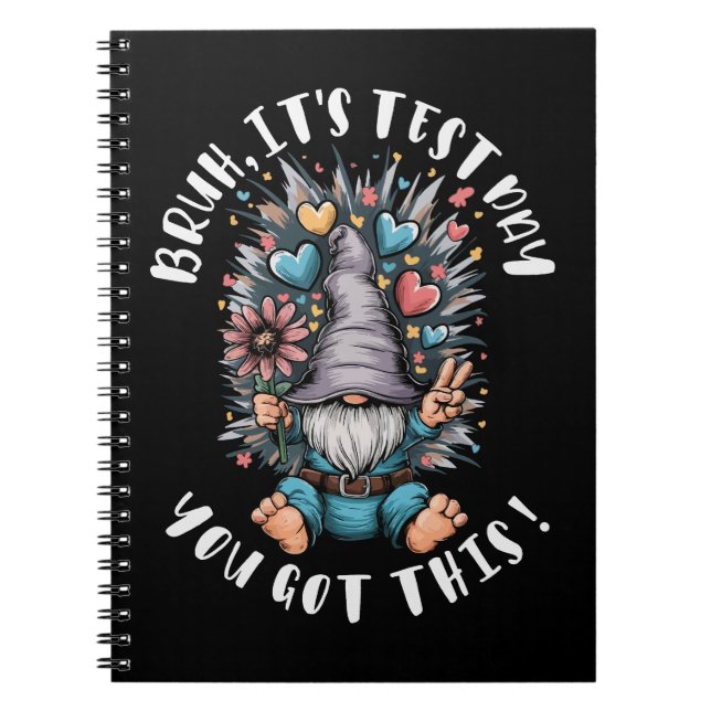 Cuaderno Bruh es día de prueba tú puedes divertido motivaci (Frente)