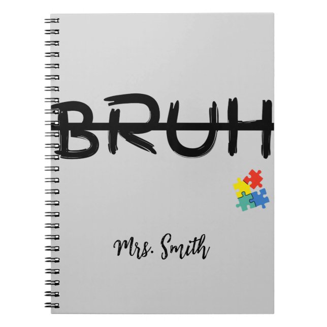Cuaderno Bruh Puzzle Personalized Teacher Notebook (Frente)
