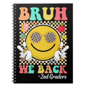 Cuaderno Bruh We Back 2º Graders Cute Groovy Smile Face