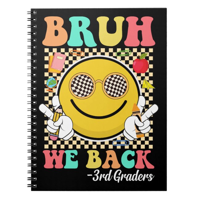 Cuaderno Bruh We Back 3Graders Cute Groovy Smile Face (Frente)