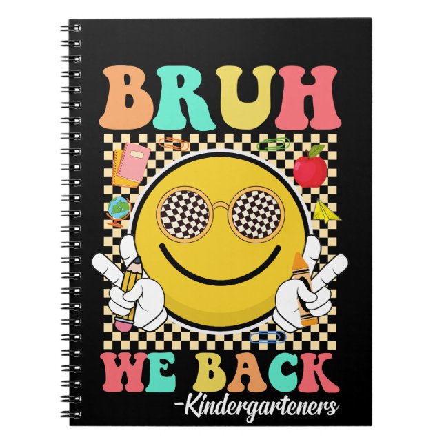 Cuaderno Bruh We Back Kindergarteners Groovy Smile Face (Frente)