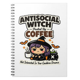 Cuaderno Bruja Antisocial Café Halloween