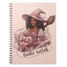 Cuaderno Bruja Básica Magia de Chica Negra Rosa Calabaza