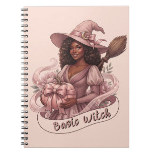 Cuaderno Bruja Básica Magia de Chica Negra Rosa Calabaza