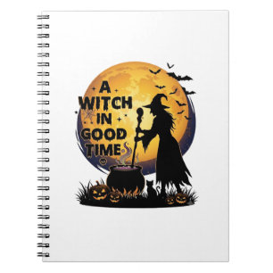 Cuaderno Bruja Buen Tiempo Halloween Luna Caldero_1