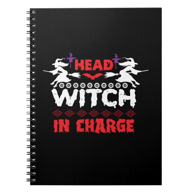 Cuaderno Bruja Cabeza De Halloween Encargada Cumpleaños (Frente)
