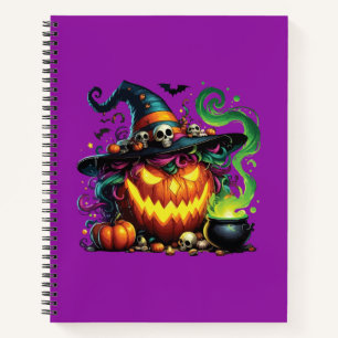 Cuaderno Bruja de Calabaza Malvada Caldero
