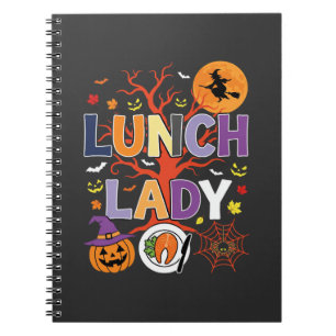 Cuaderno Bruja de Cocina de Dama del Almuerzo de Halloween