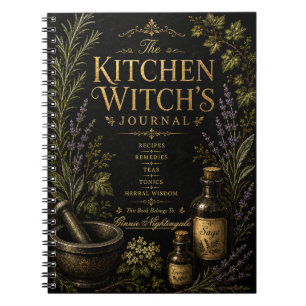 Cuaderno Bruja de Cocina Receta Personalizada & Hechizo 