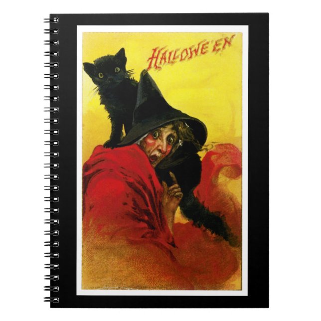 Cuaderno Bruja de Halloween antigua (Frente)