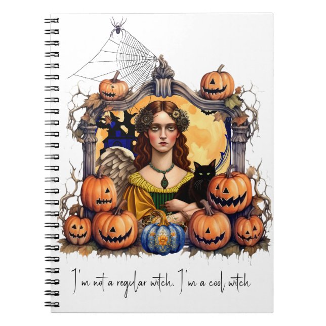 Cuaderno Bruja de Halloween con cita (Frente)