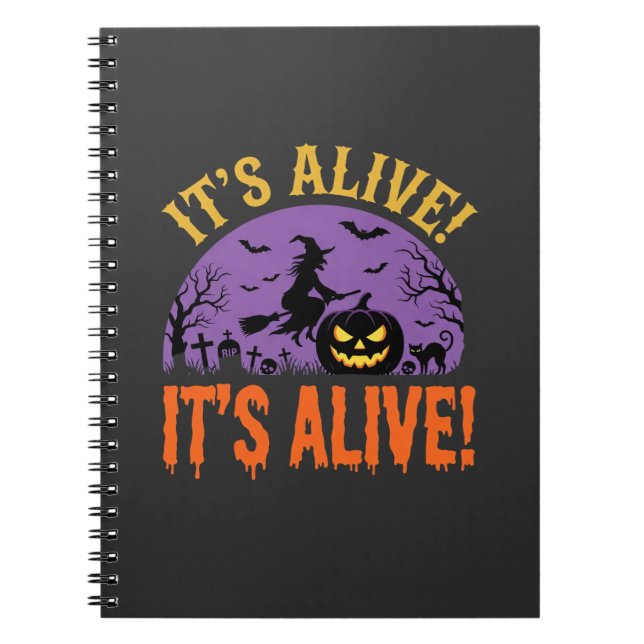 Cuaderno Bruja de Halloween Jack O Linterna Está Vivo (Frente)