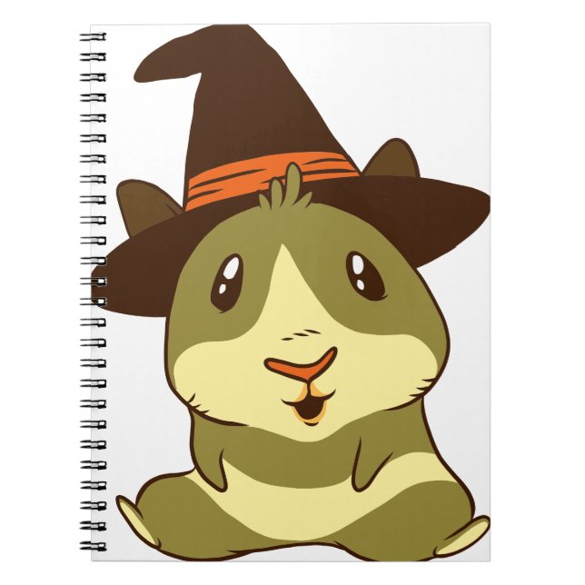 Cuaderno Bruja de los Cerdos de Guinea Halloween (Frente)