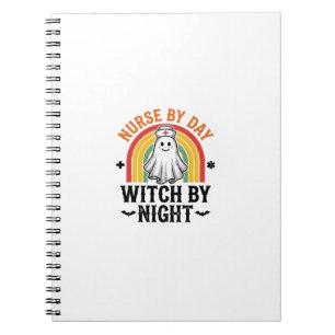 Cuaderno Bruja De Noche Enfermera De Día Diseño De Fantasma