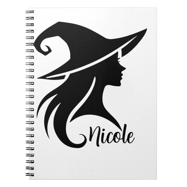 Cuaderno Bruja de sombrero negro Wiccan Brujas Fiesta de Ha (Frente)