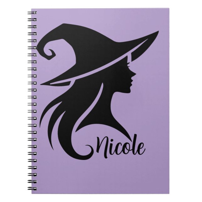 Cuaderno Bruja de Sombrero Negro Wiccanas Brujas Fiesta de  (Frente)